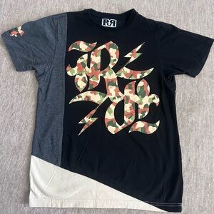 Rock Revival Kids Camouflage Graphic Tee - Black, Gray, and Cream